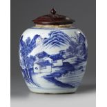 A Chinese blue and white jar