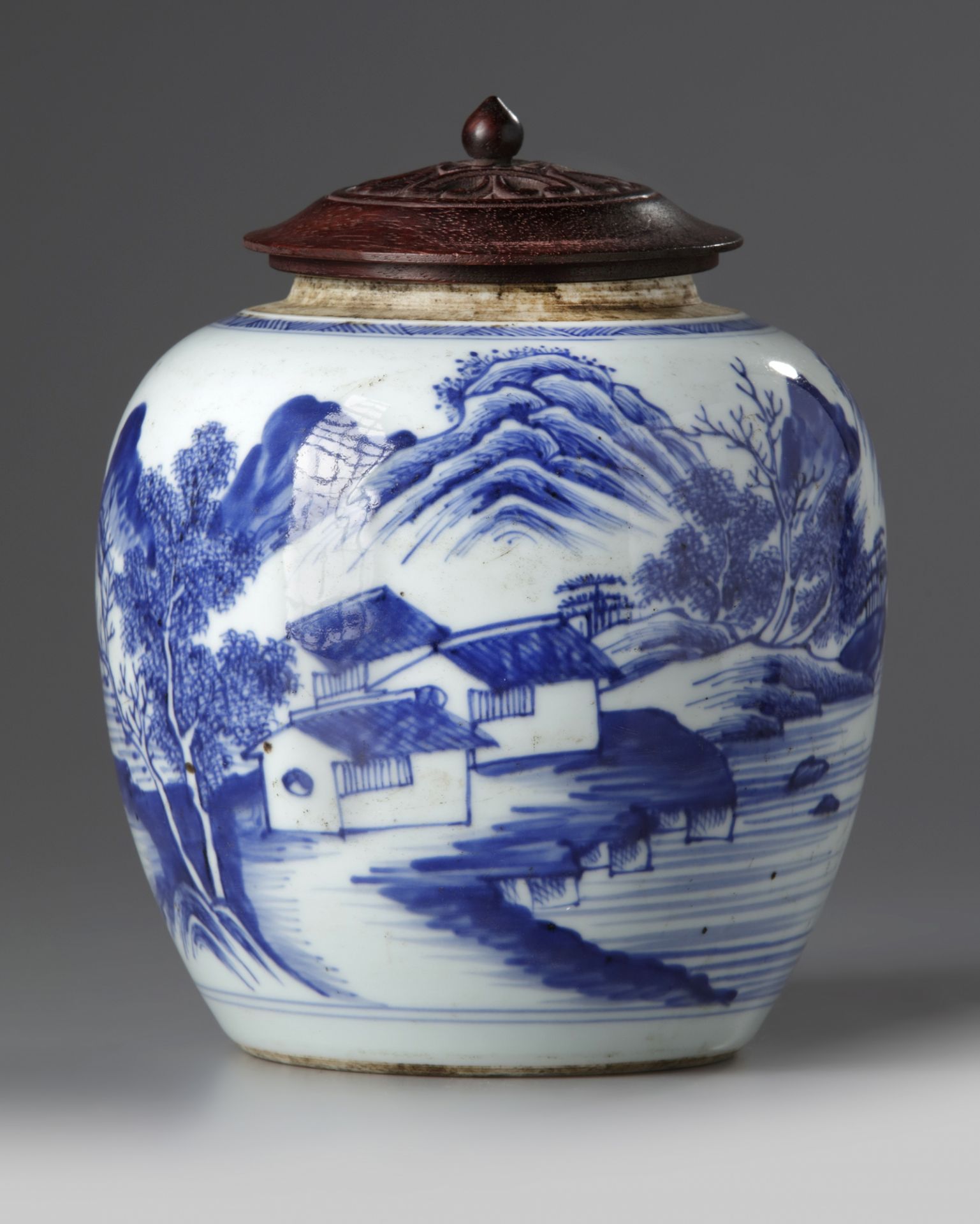 A Chinese blue and white jar