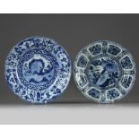 Two Chinese ‘Kraak porcelain’ dishes