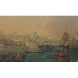 A painting depicting the harbour in Constantinople