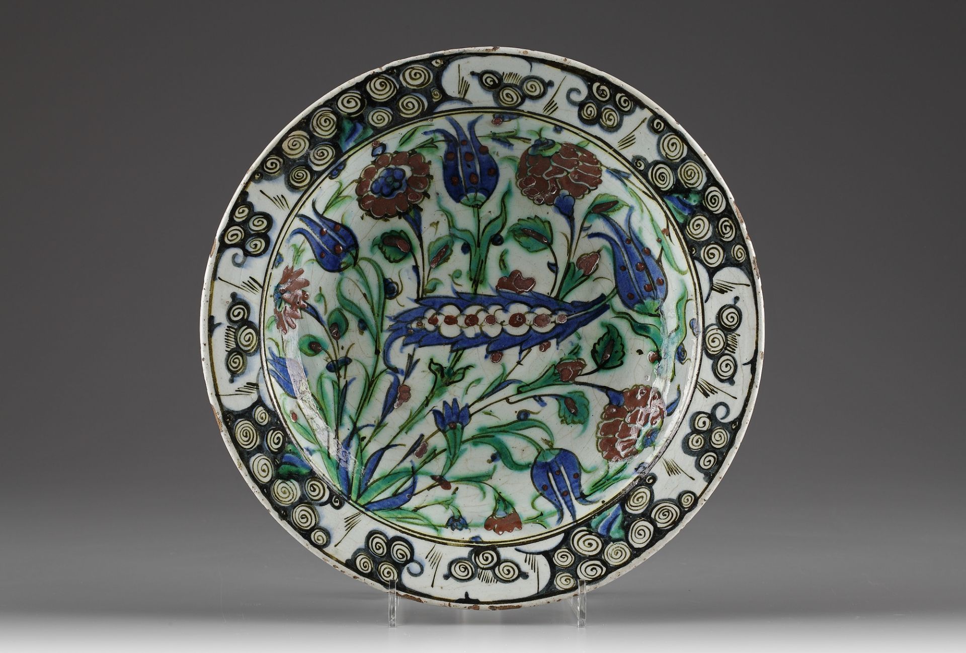 An Iznik pottery dish