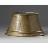 A brass Mamluk candle base