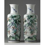 A pair of Chinese doucai 'Immortals' vases