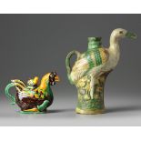 Two Chinese sancai-glazed animals
