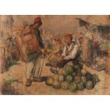 A painting depicting the melon seller
