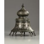 An Islamic bronze incense-burner