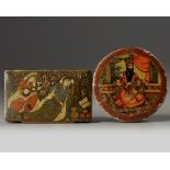 Two Qajar lacquer boxes