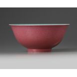 A Chinese ruby-enamelled bowl