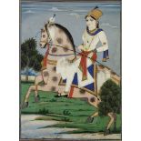 Indian princess riding a dapple gray horse