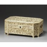 A Cantonese carved ivory sewing box