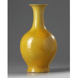 A Chinese yellow glazed 'dragon' vase