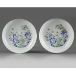 A pair of Chinese famille rose 'floral' dishes