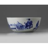 A Chinese blue and white 'scholars' bowl