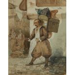 A painting depicting a street vendor in Constantinople