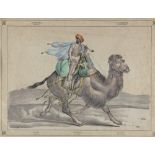A painting depicting Dromedary Arabian Post