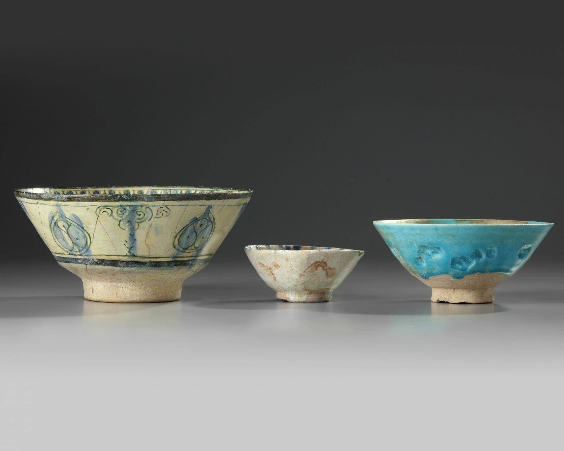 Three Islamic pottery bowls - Image 2 of 2