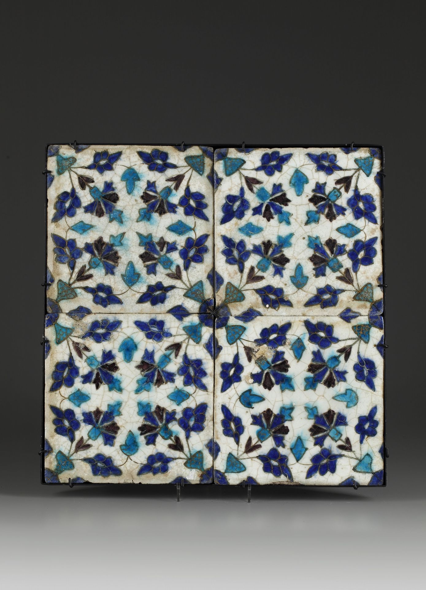 Four Damascus pottery tiles