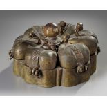 An Indian bronze box Kumkum