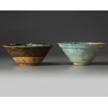 Two Islamic turquoise glazed bowls