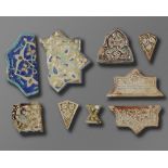 A group of nine Islamic pottery tiles