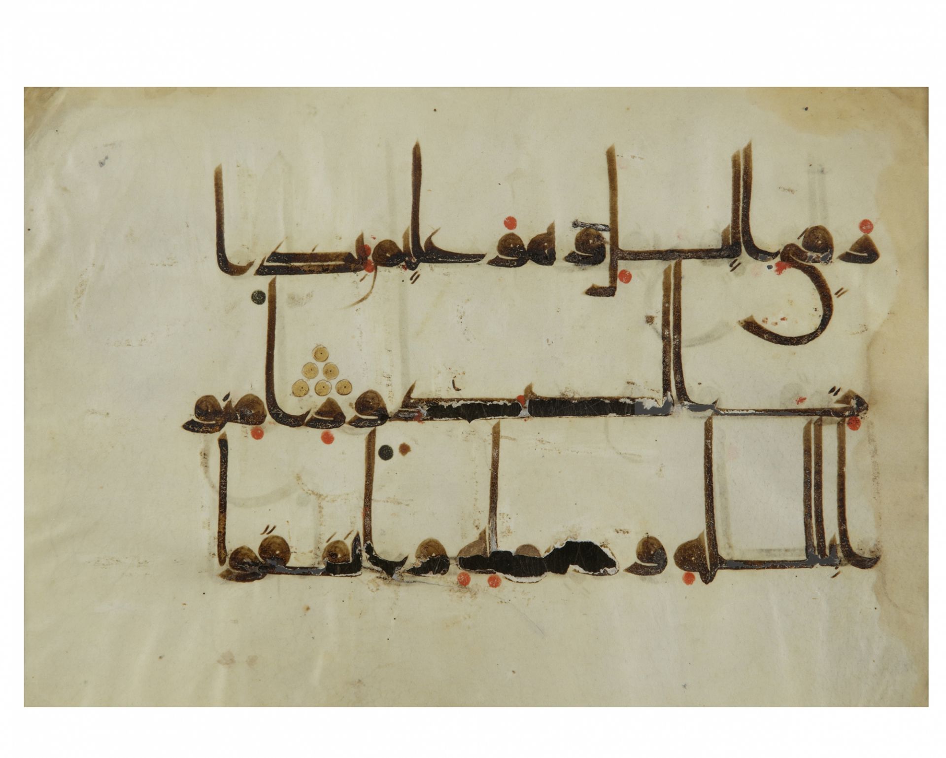 A two-sided Kufic Qur'an folio