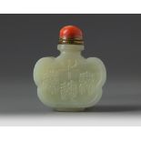 A Chinese pale celadon jade snuff bottle