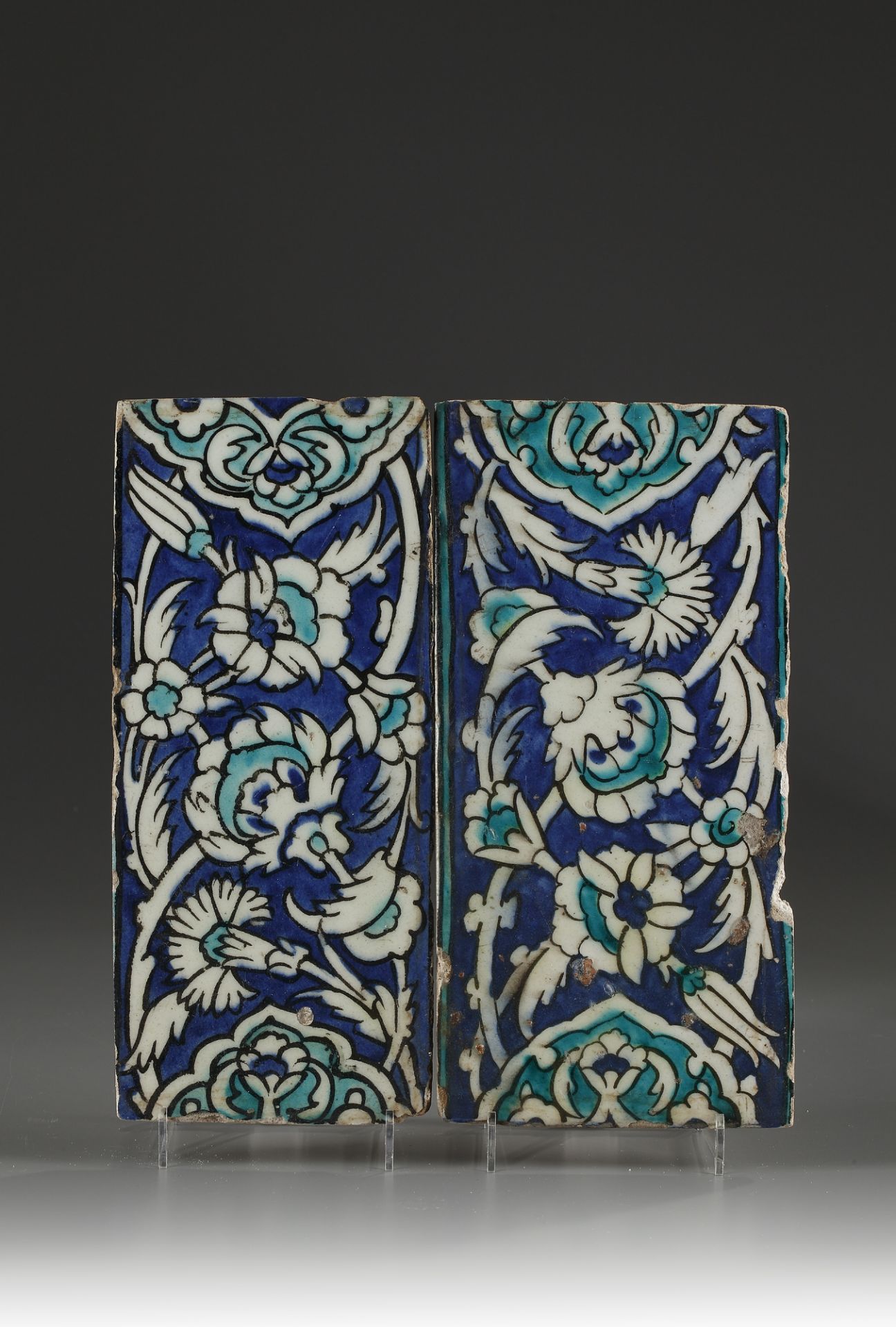 A pair of Damascus pottery tiles - Image 2 of 2