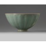 A Chinese celadon glazed 'lotus' bowl