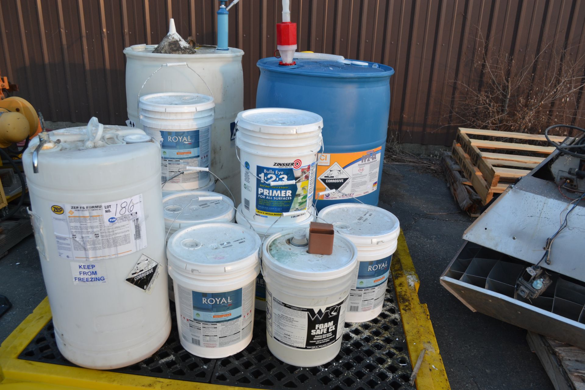 Chemicals c/w paint, primer, alkaline cleaner, etc.