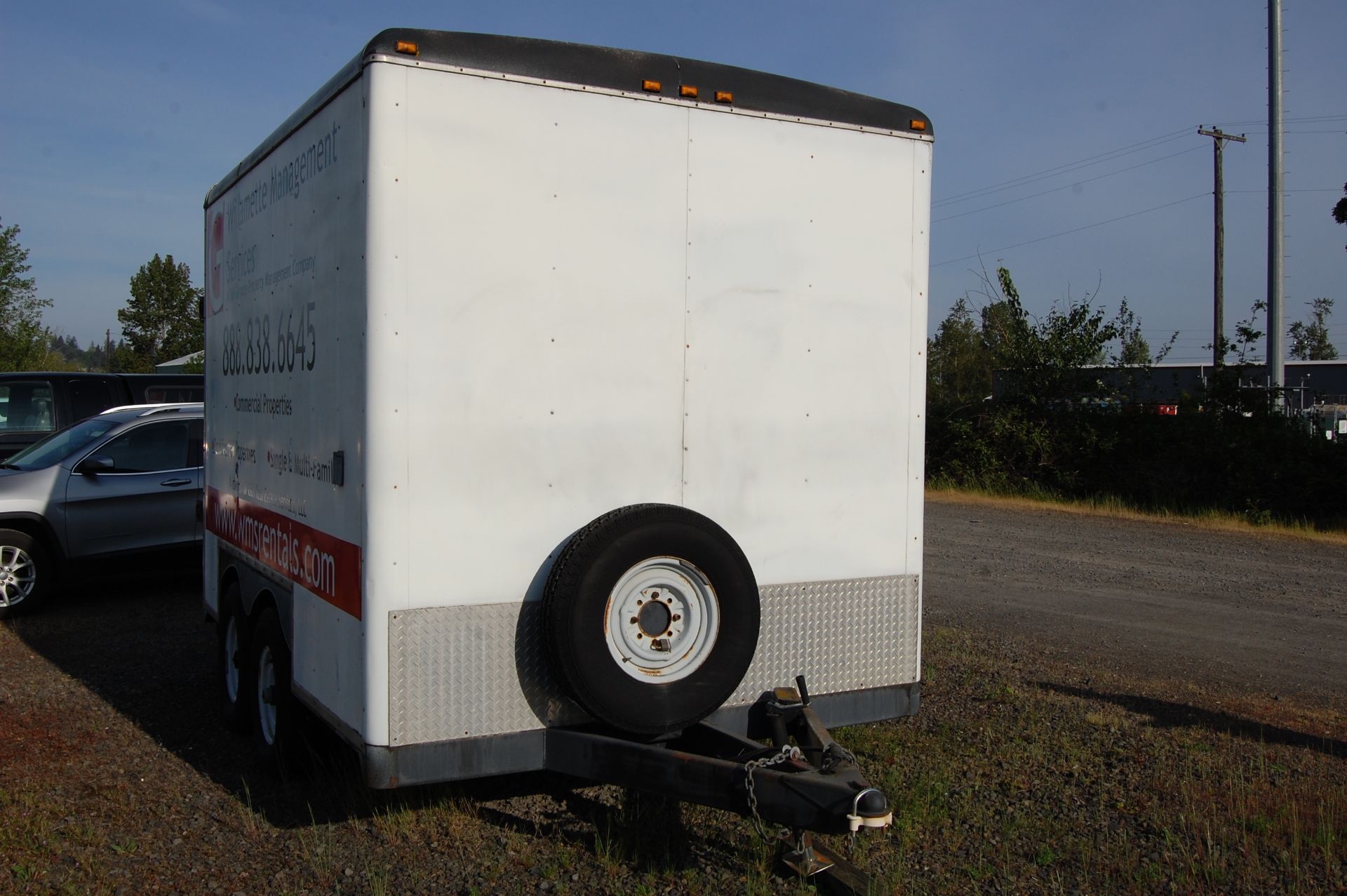 12' x 7' 4" Tandem Axle Cargo Trailer, Double doors, 1/2-Ton Hoist Rail, Wired - Image 5 of 5