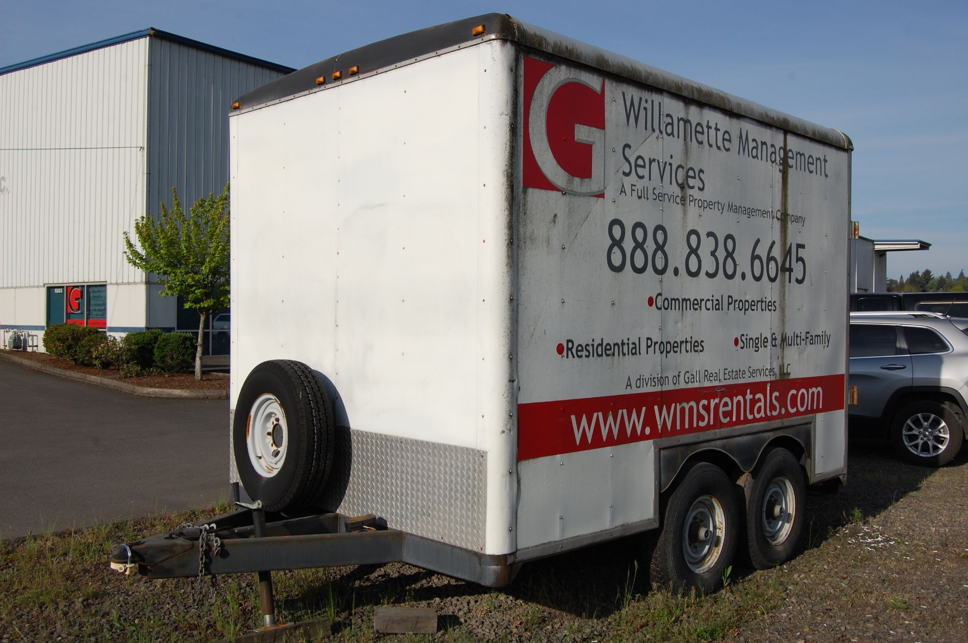 12' x 7' 4" Tandem Axle Cargo Trailer, Double doors, 1/2-Ton Hoist Rail, Wired - Image 3 of 5