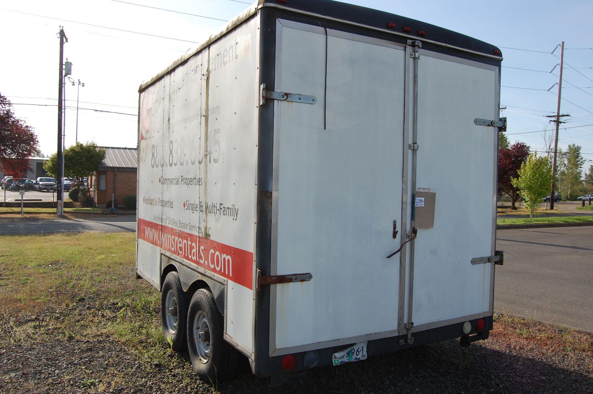 12' x 7' 4" Tandem Axle Cargo Trailer, Double doors, 1/2-Ton Hoist Rail, Wired