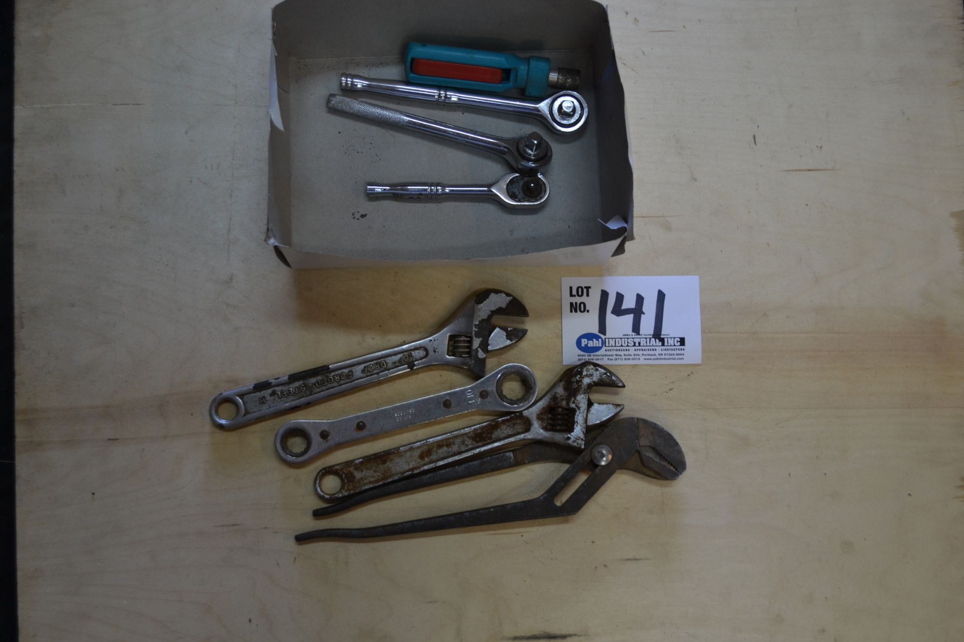 Box of Assorted Pipe Wrenches