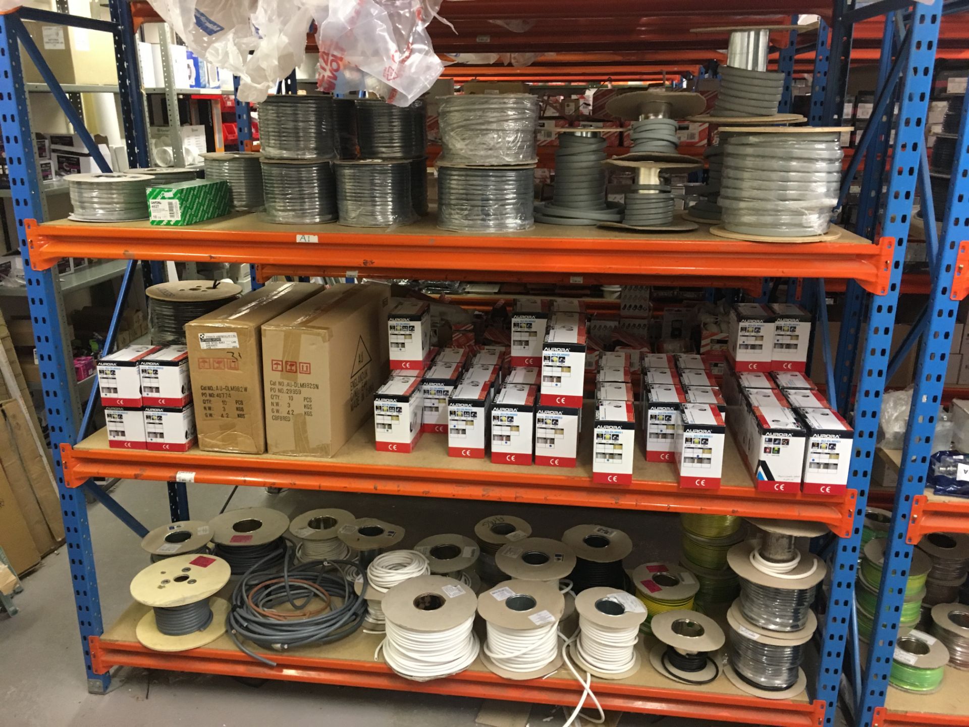 Entire Stock & Racking Bays to incluce: Tools, Assorted Cable, Light Fittings, Fire Rated - Image 3 of 23