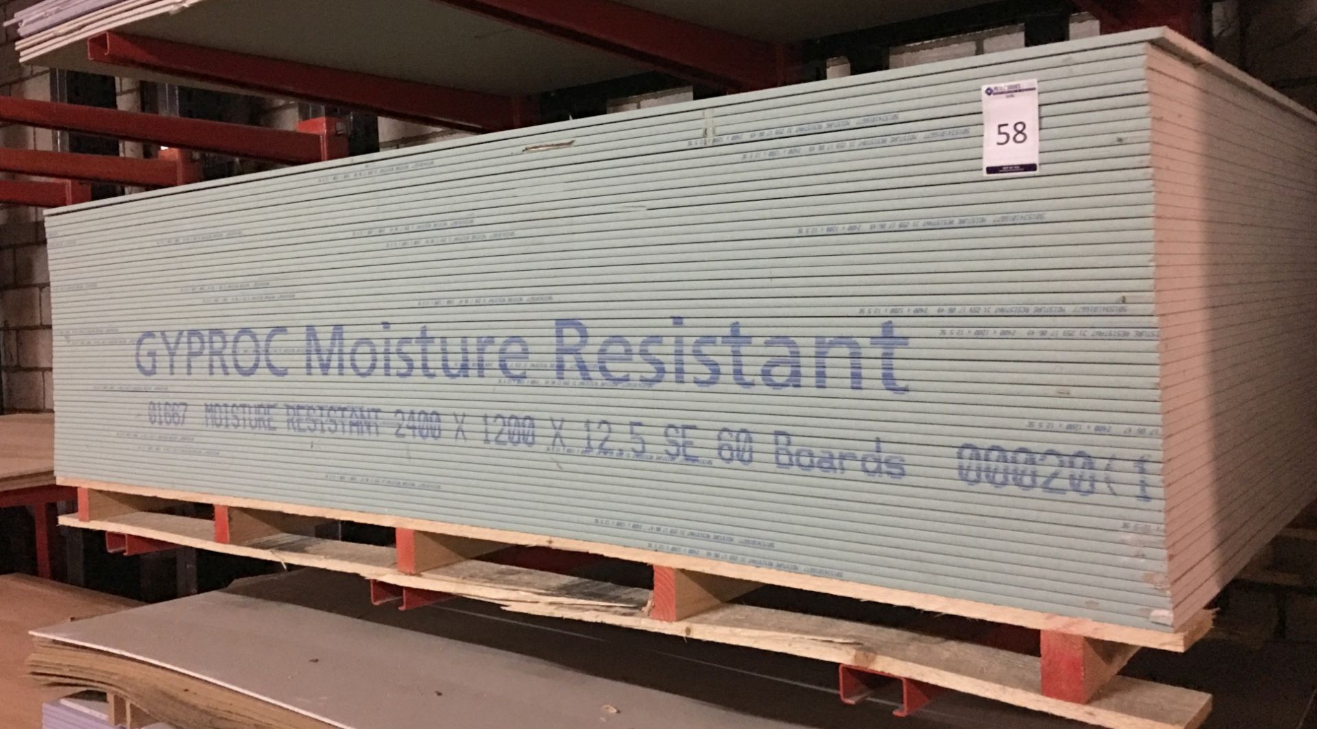 50 GYPROC Moisture Resistant SE Boards, 2400mm 1200mm x 12.5mm (located at Tooting, viewing