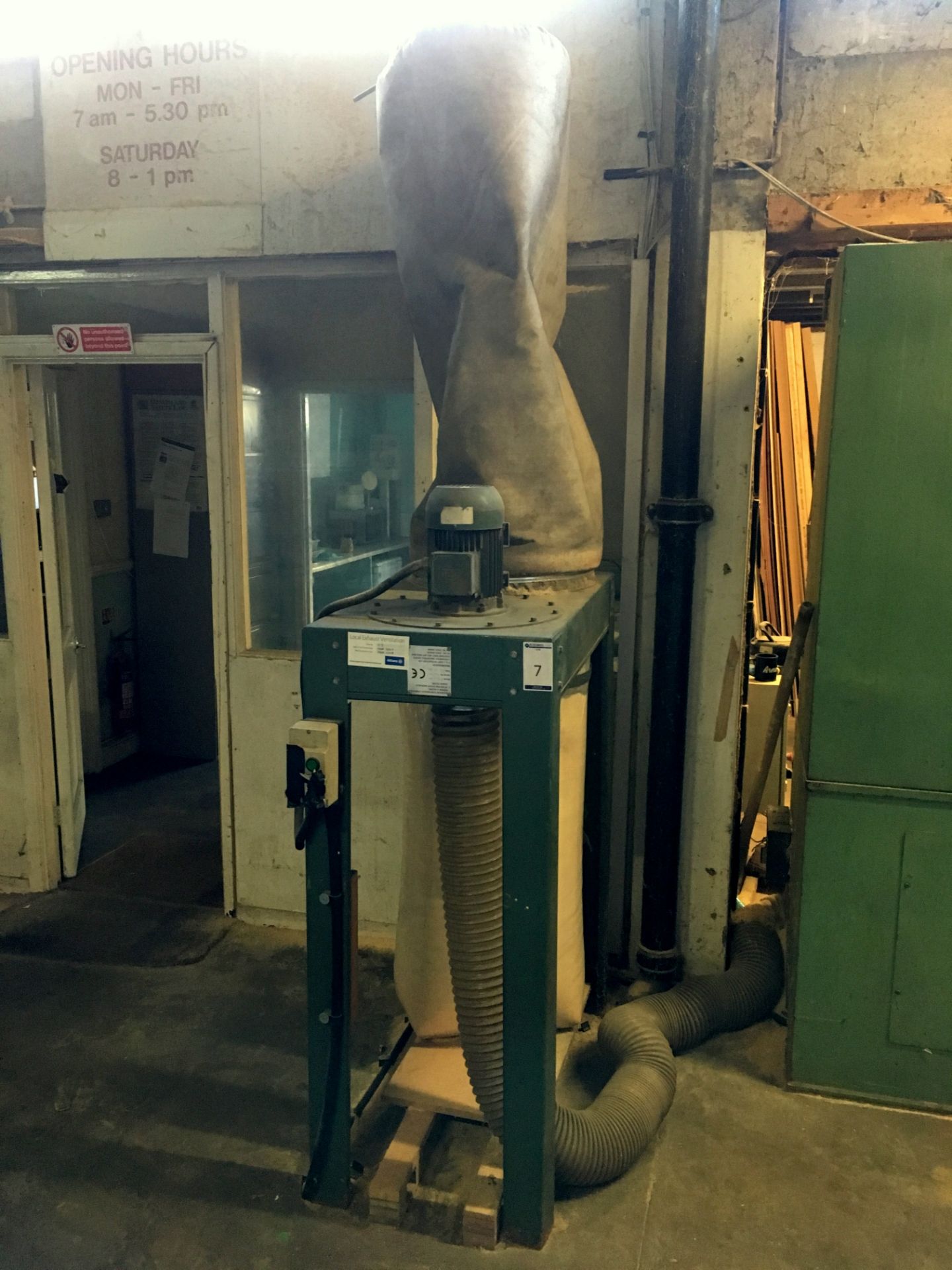 P&J PJI 2HP Single Bag Dust Extractor (located at Tooting, viewing Tuesday 23rd, collection
