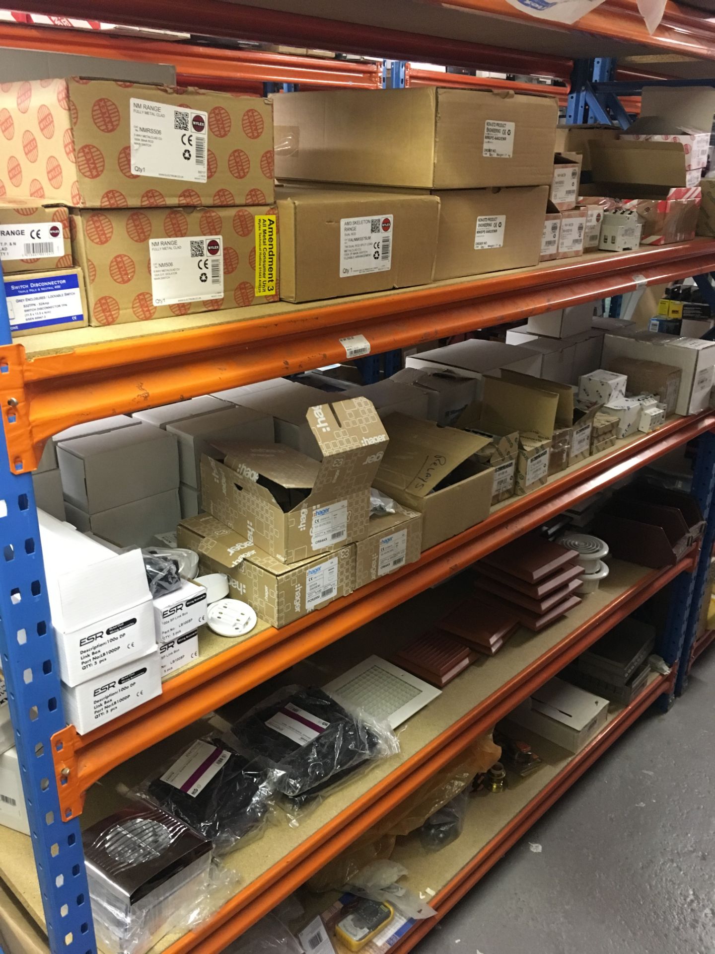 Entire Stock & Racking Bays to incluce: Tools, Assorted Cable, Light Fittings, Fire Rated - Image 6 of 23