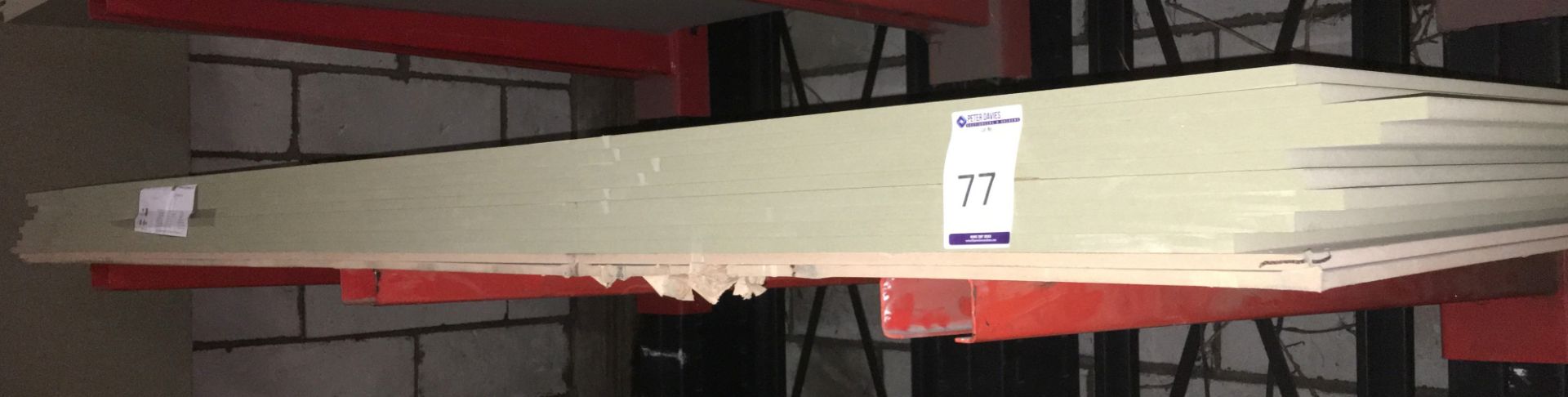 9 Sheets of Green MDF and 2 sheets of MDF (On Rack) (located at Tooting, viewing Tuesday 23rd,