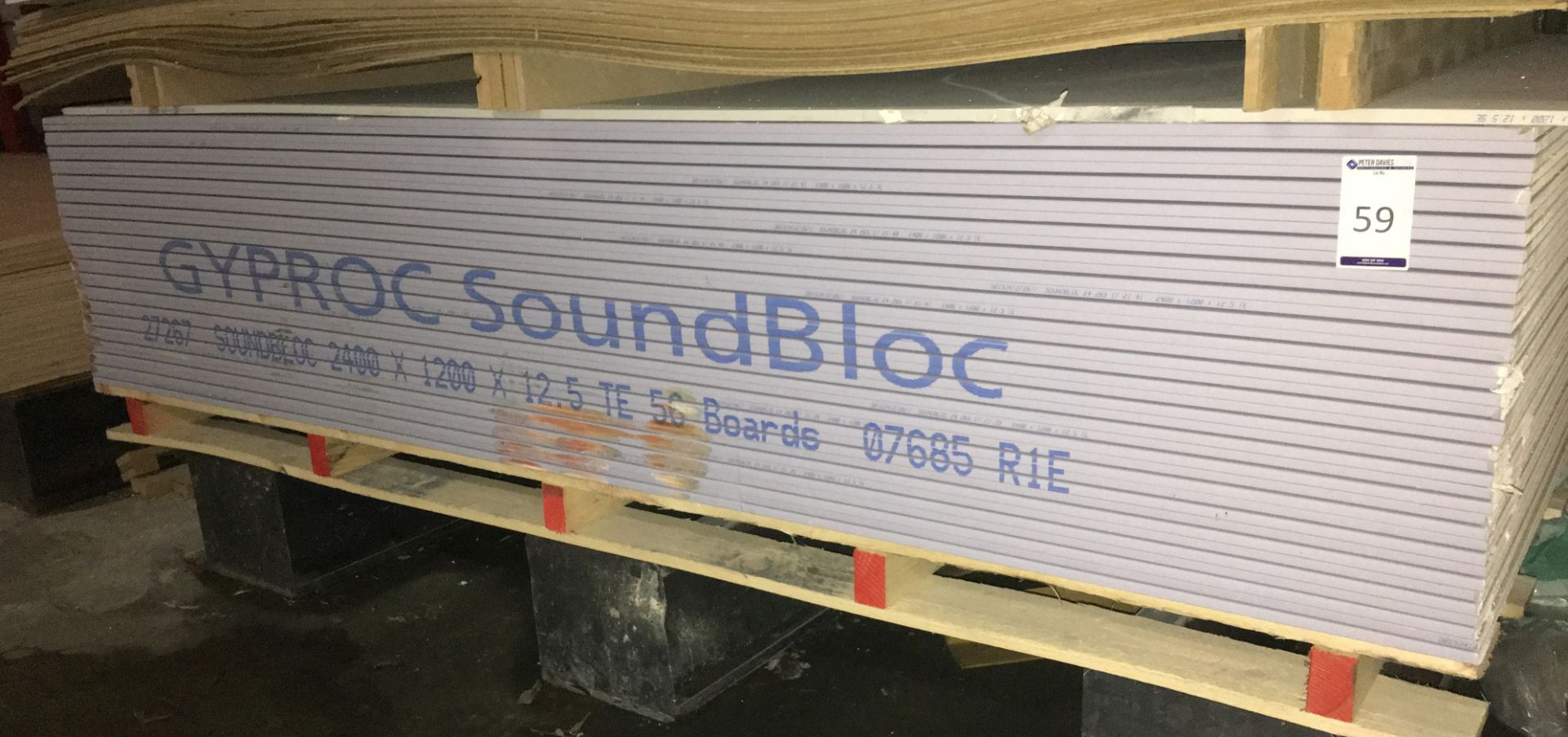19 GYPROC Soundbloc Boards, 2400mm 1200mm x 12.5mm (located at Tooting, viewing Tuesday 23rd,