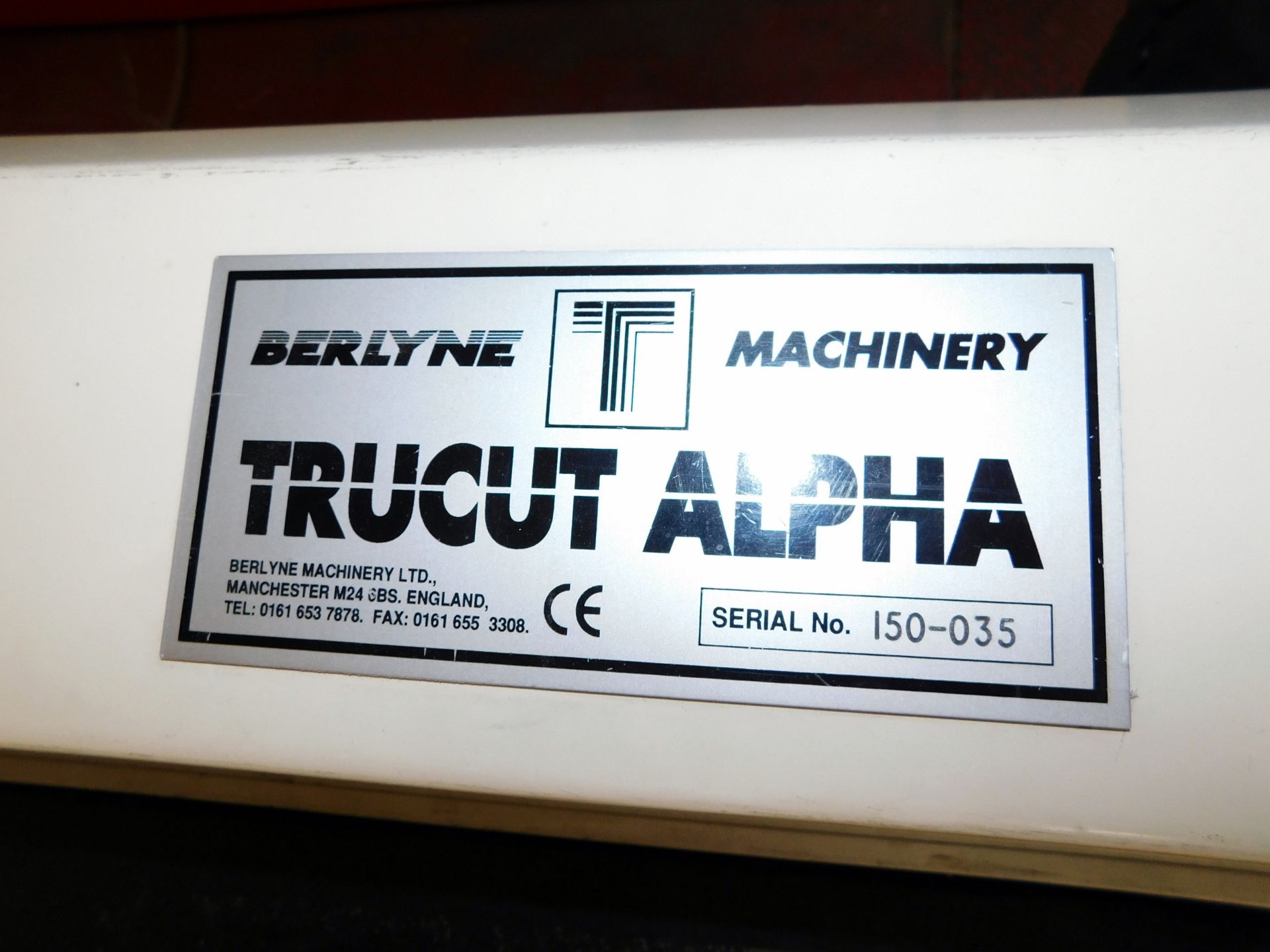 Berlyne Trucut Alpha Mounting Cutter, Serial Number 150-35 With Tower PC (Collection – Friday - Image 5 of 7