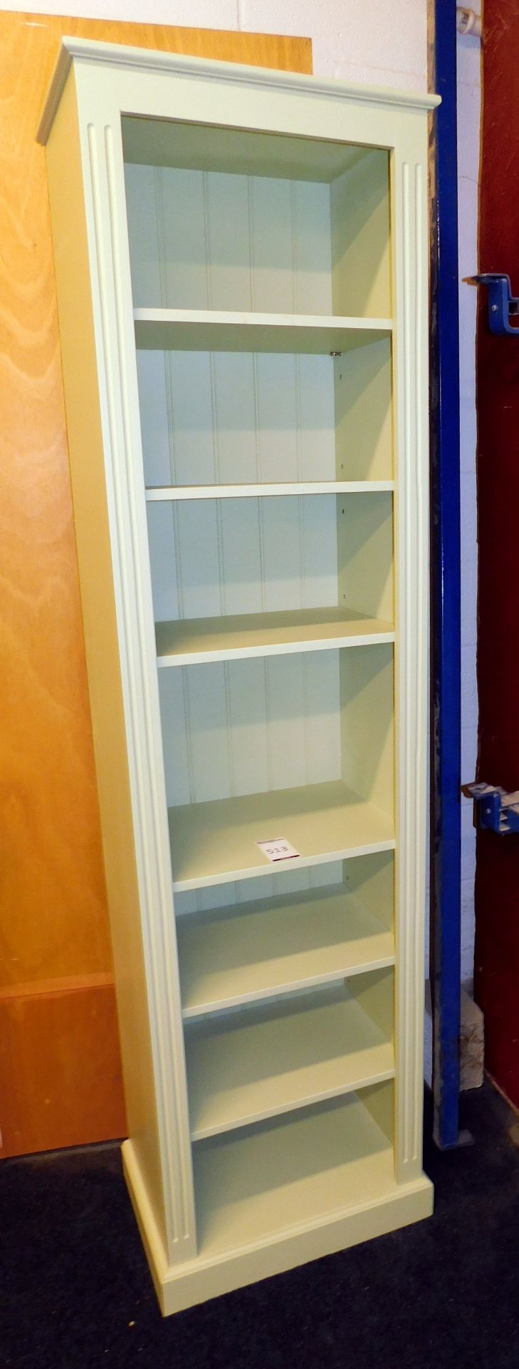 Painted Pine Side Unit with Reeded Columns with 6 Adjustable Shelves, 58cm x 41cm x 220cm (located