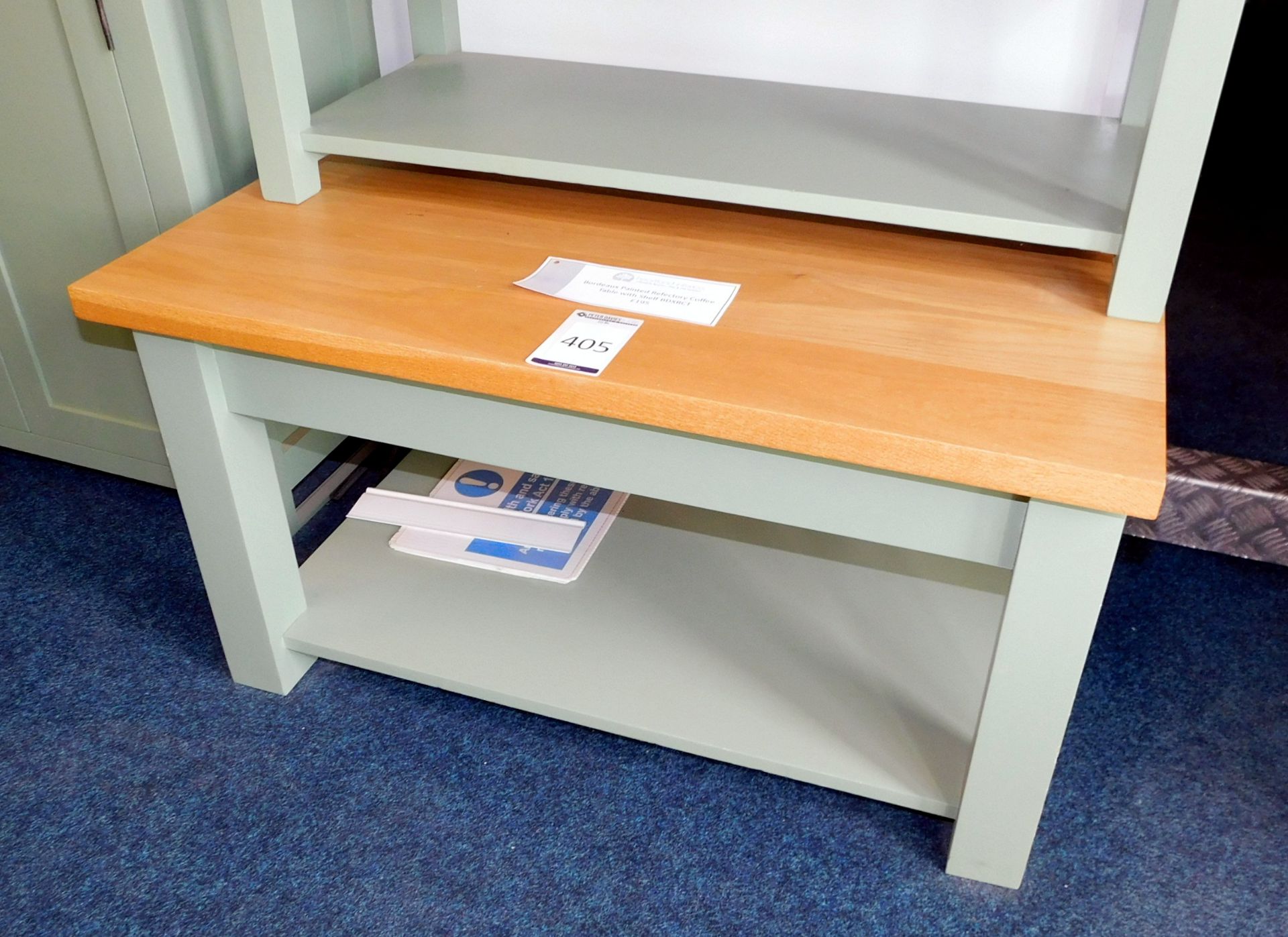 Bordeaux Painted Coffee Table with Solid Oak Top, 90cm x 60cm (located Driffield, collection