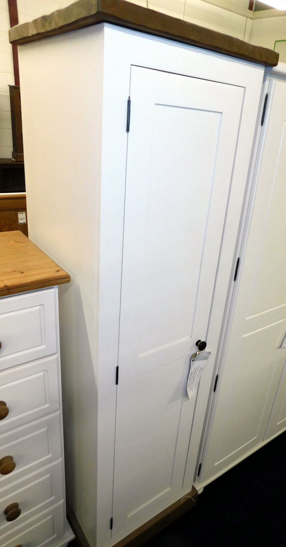 Cottingham Single Door Painted Pine Wardrobe (minus rail) 53cm x 58cm (located Driffield, collection