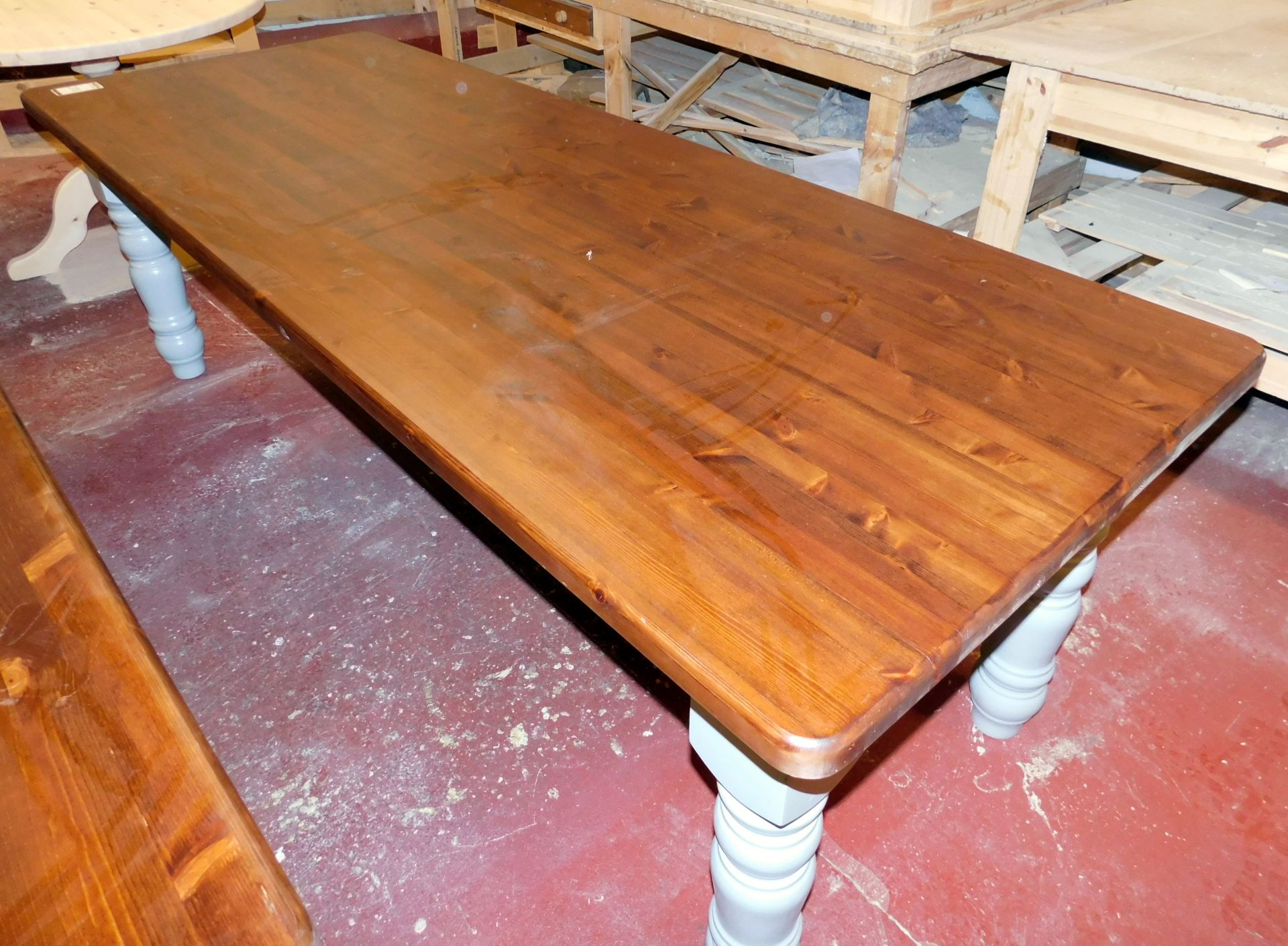 Pine Dining Table, 8’ x 3’ (located Driffield, collection Monday 23rd & Tuesday 24th July)