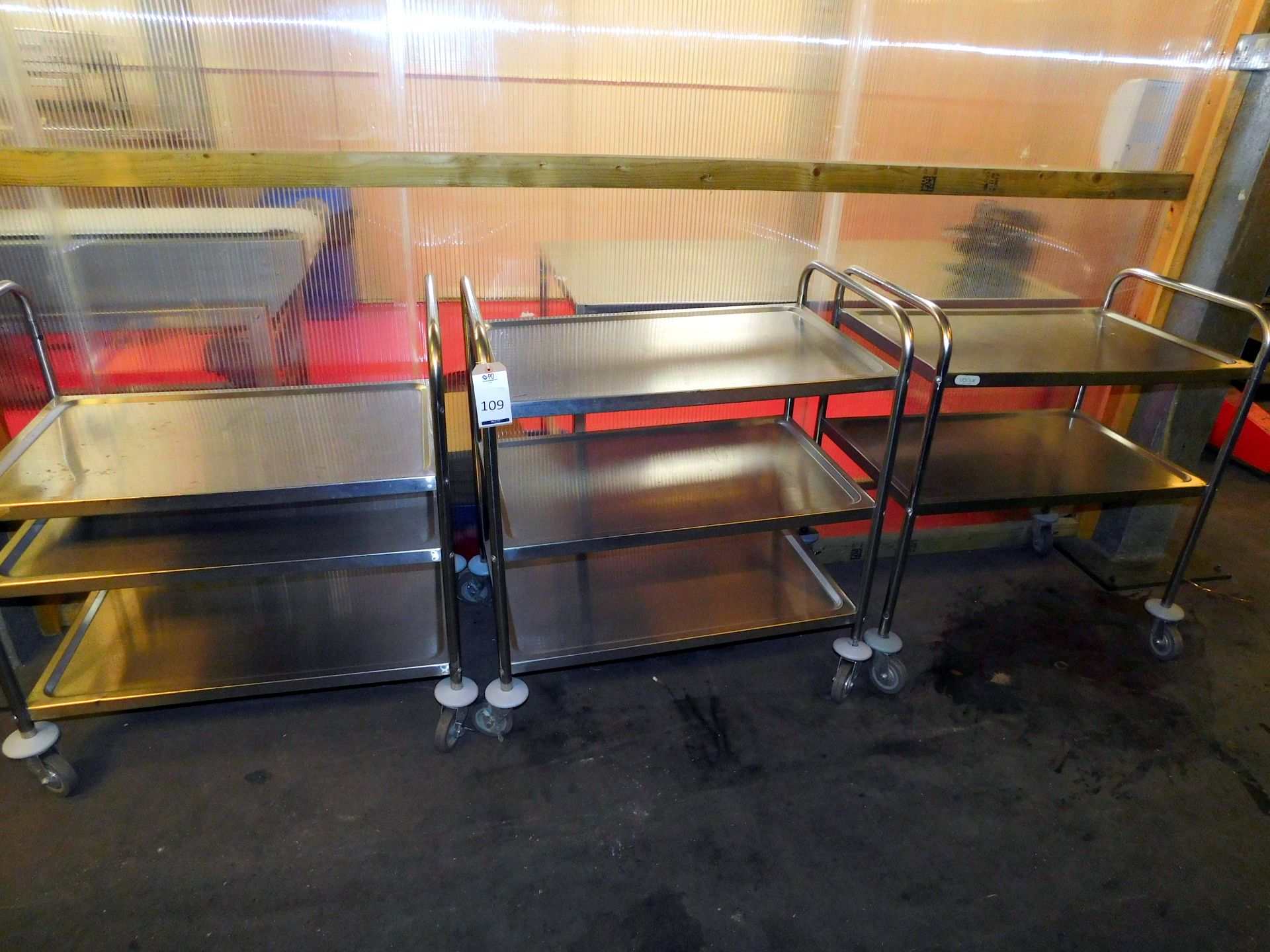 3 Stainless Steel Trollies (Collection Tuesday 4th September)