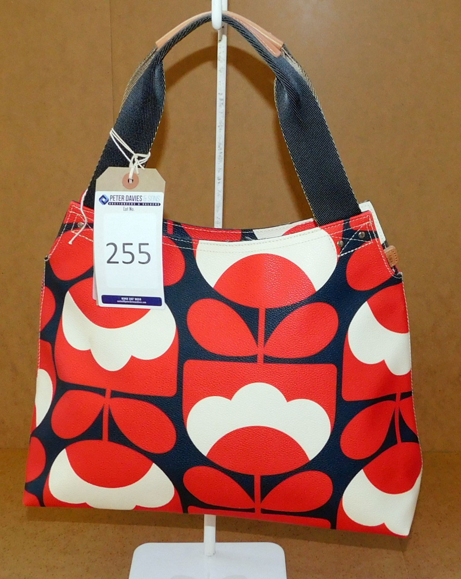 Orla Kiely Spring Bloom Vinyl Classic Zip Shoulder Bag, Ruby, RRP £160