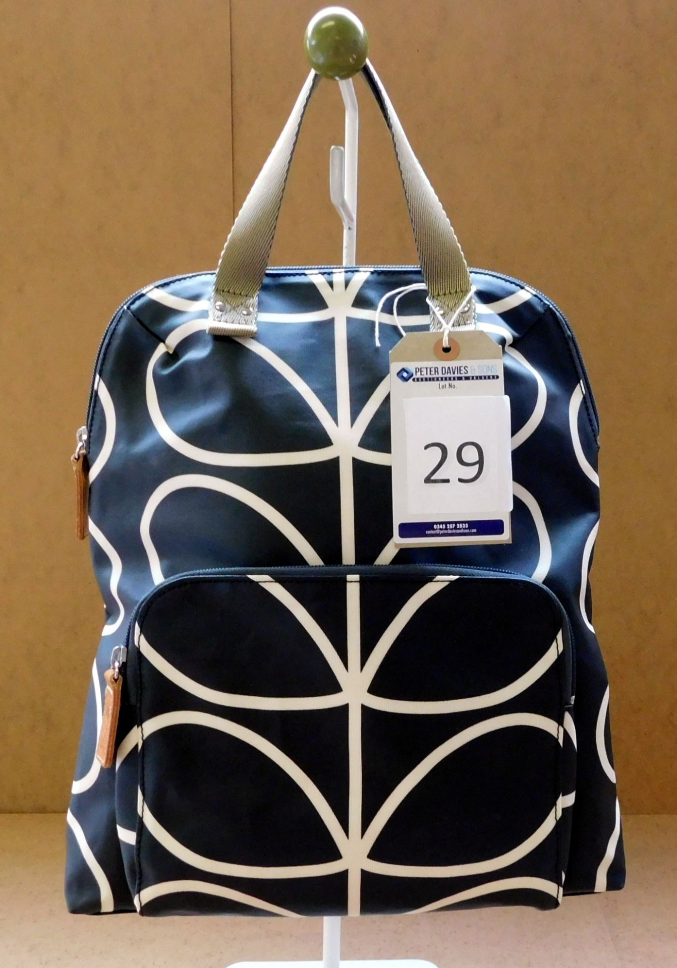 Orla Kiely Giant Linear Stem Backpack Tote, Liquorice, RRP £155