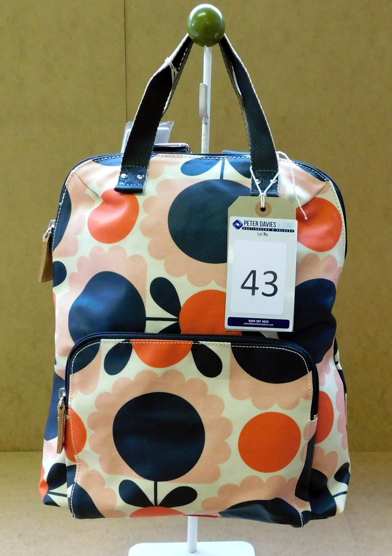 Orla Kiely Scallop Flower Spot Backpack Tote, Blush, RRP £155