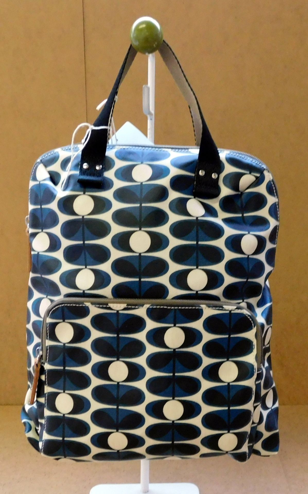 Orla Kiely Flower Oval Backpack Tote, Indigo, RRP £155