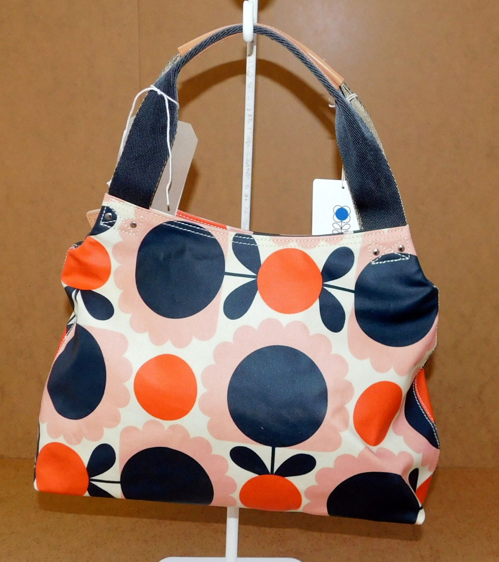 Orla Kiely Scallop Flower Spot Classic Zip Shoulder Bag, Blush, RRP 150